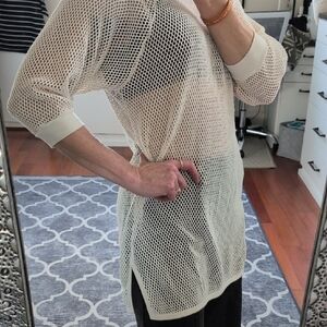 Women's White Mesh Top